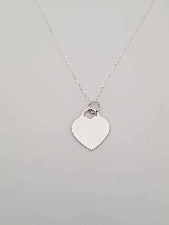Sterling Silver Tiffany Heart Pendant Necklace