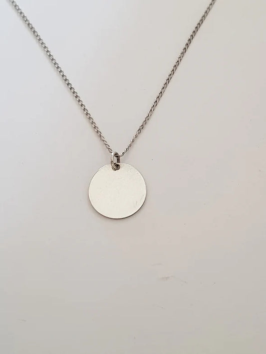Sterling Silver Round Pendant Necklace