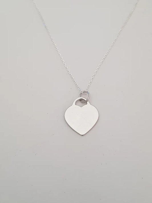 Sterling Silver Tiffany Heart Pendant Necklace